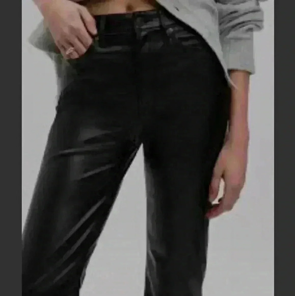 NWNT zara sexy relax with  pockets vegan black pant size 2 - Picture 1 of 5